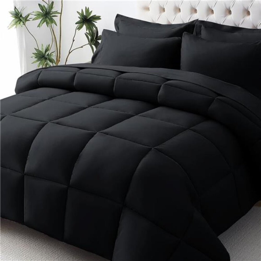 Queen Comforter Set, Ultra-Soft Bed in a Bag Queen Size 7 Pieces, Oeko-TEX